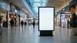 © Panuwat - Large blank billboard shopping mall is mounted black vertical advertising mockup