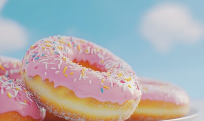 realistic professional close-up photo of some donuts, generative ai