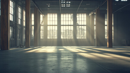 Canvas Print - an industrial warehouse interior