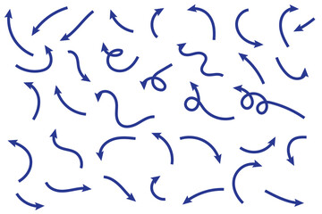 Wall Mural - hand drawn doodle arrows. set of simple vector arrows.