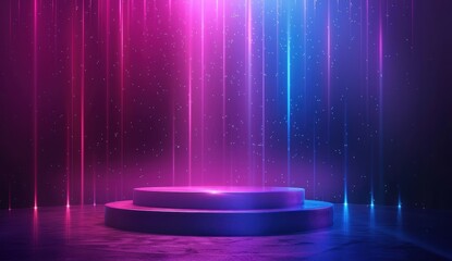Poster - Neon Lit Two Tiered Platform Stage Design
