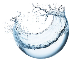 Aufkleber - High-Quality PNG of Water splash flowing out from hemisphere shape Isolated on White Background – High Resolution