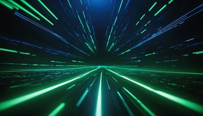 Canvas Print - particle flow tunnel space vortex, internet science and technology creative background,line, blur, c