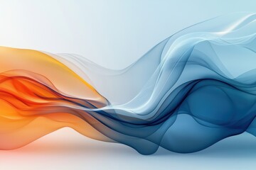 Canvas Print - abstract background with flowing blue, orange, and white shapes
