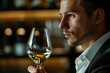 © Tetiana - Generative AI image sommelier pouring wine into glasses during formal tasting event in luxurious restaurant wine storage winery