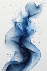 Canvas Print - abstract blue background with flowing wave pattern