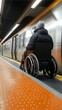 © Manchuporn - Efficient Public Commutes spotlighting wheelchair accessibility on a subway platform, with a smooth boarding experience for a passenger.