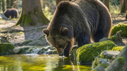 Sticker - brown bear in the forest