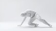 © Babycrab - A white figure in a dynamic pose, suggesting movement and agility against a minimalist background.