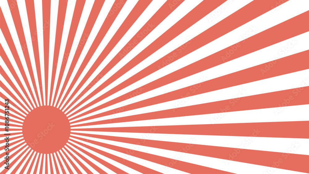 Japanes Rays Red Retro background rising red sun rays asian flag sun rays Stock Vector ...