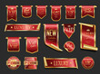 © totallyout - VIP and premium emblem red and gold isolated on gray background