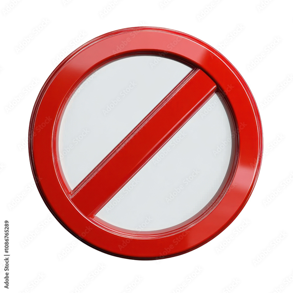 Translucent Prohibition Sign Red prohibition sign 3d isolated on transparent background Stock Photo ...