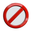 © BHZshop - Red prohibition sign 3d isolated on transparent background