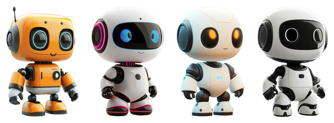 A 3D humanoid robot icon with a transparent background, representing advanced AI technology and human-like features.