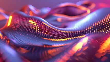 Wall Mural - Abstract Waves of Data Futuristic Digital Network Texture