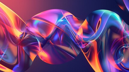 Wall Mural - Abstract Colorful Liquid Swirls Vibrant Neon Gradient Background