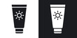 © spice - Sunscreen icon set in black filled and solid filled style