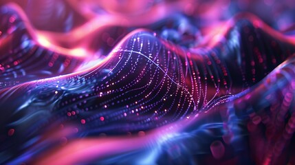 Wall Mural - Abstract Pink and Blue Digital Wave Background