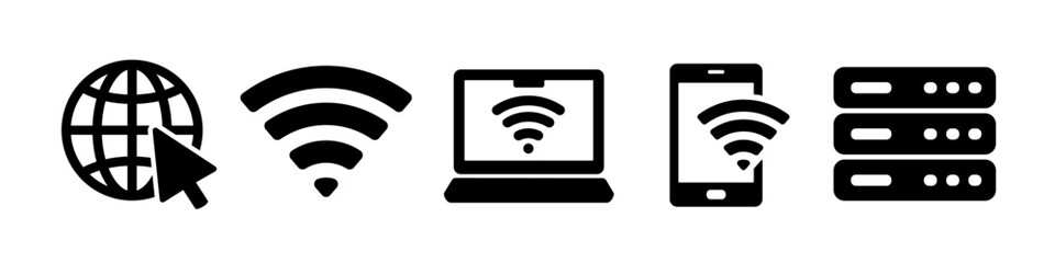 Internet icon. Internet icon set.