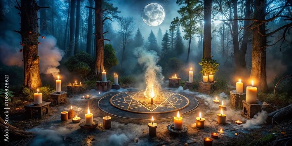 Moonlight Rituals Enigmatic Long Exposure Capture of Mystical Occult Science Rituals ...