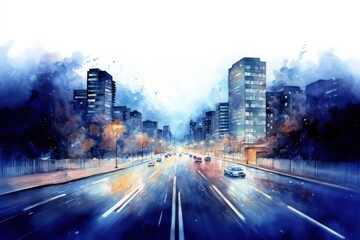 Wall Mural - City road architecture metropolis.