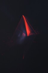 Wall Mural - abstract geometric design featuring a red triangular shape with dynamic lines and soft highlights, s