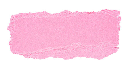 Wall Mural - isolated cut out torn piece of blank soft pink paper note cardboard with texture and copy space for 
