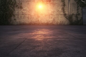 Wall Mural - Empty asphalt floor with beautiful sunset sky