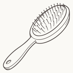 Wall Mural - A stylized brush featuring a comb integrated into its design, showcasing a unique and artistic approach to hair care tools.