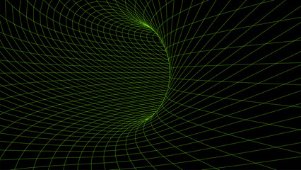 Wall Mural - abstract wireframe tunnel. light science wormhole. vector 3d portal grid. futuristic fantasy funnel.