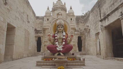 Ancient Temple Statue Of Goddess In India