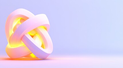 Poster - Dynamic abstract sculpture studio space digital art soft lighting modern aesthetic concept