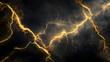 © wikanda - Bold and jagged gold lightning-like patterns over a black canvas for an electric, intense visual