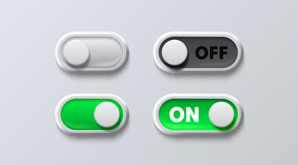 Wall Mural - on off switch button ui isolated white background. vector