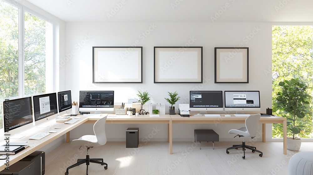 Stunning minimalist modern home interior design featuring an aerial ...