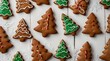 © Daryl - handmade gingerbread cookies with green and white icing top view