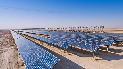 Leinwandbilder - Aerial view of a renewable energy farm integrated with a smart grid system