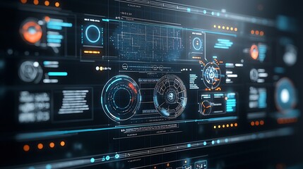 Leinwandbilder - Futuristic AI powered smart grid interface dashboard displaying real time data and analytics for optimized of renewable solar wind
