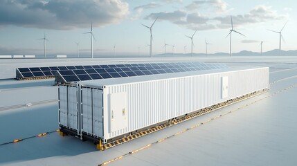 Aufkleber - Integrated Smart Grid Network Combining Solar and Wind Energy with Advanced Storage Systems for a Balanced and Reliable Power Supply to Meet Future Energy Demands
