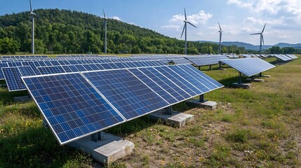 Poster - Innovative smart energy infrastructure utilizing renewable sources like solar and wind power with efficient energy storage solutions to enable sustainable and eco friendly urban environments