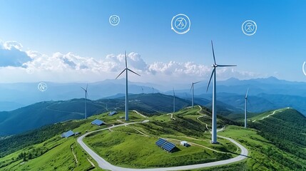 Leinwandbilder - Smart Grid Network Balancing Renewable Energy with Efficient Storage Solutions to Ensure Stable and Reliable Power Supply for Sustainable Energy Systems