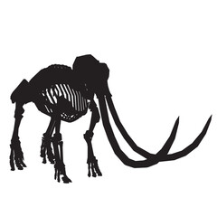 silhouette of a mammoth skeleton vector. stone age element. skeleton of mammoth. paleontology and ar