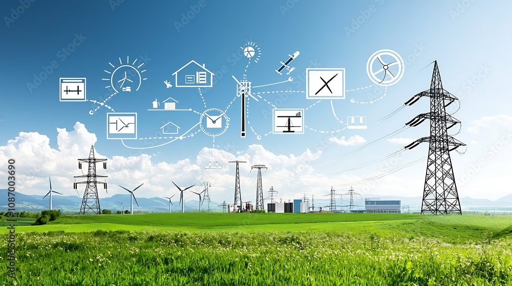 System Linking Advanced Centralized Power Grid Showing Interconnected System Linking ...