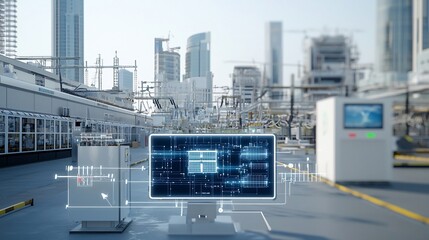 Poster - Futuristic Power Grid System with Central Hub Managing Renewable Energy Distribution to Residential and Commercial Sectors for Efficient and Sustainable Utility Services