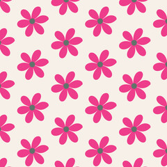 Wall Mural - pattern of seamless flowers ,vector illustration hand-drawn floral doodle background, botanical art,
