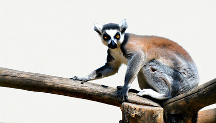 Wall Mural - ring tailed lemur on a branch. wildlife, animal, lemur, madagascar, zoo, nature, exotic, primate, co