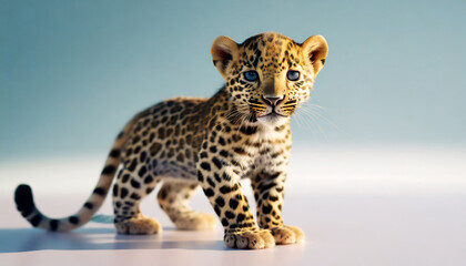 Wall Mural - adorable leopard cub. wildlife, nature, and animal portrait.