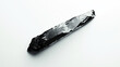 © Channarong - Sharp obsidian shard stark white background dark glossy mineral rock stone black crystal geology texture surface nature fragment piece single specimen sharp point elegant sleek