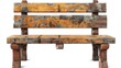 © M_H_L - Weathered wooden park bench isolated on white background.
