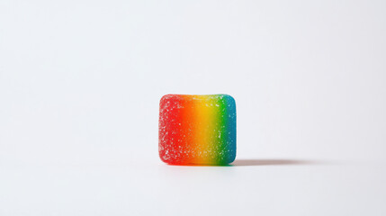 Delightful rainbow gummy candy vibrant sweet sugary chewy colorful dessert treat confectionery cube square food candy gummy jelly colorful candy rainbow dessert sweet treat snack sugary delicious joy